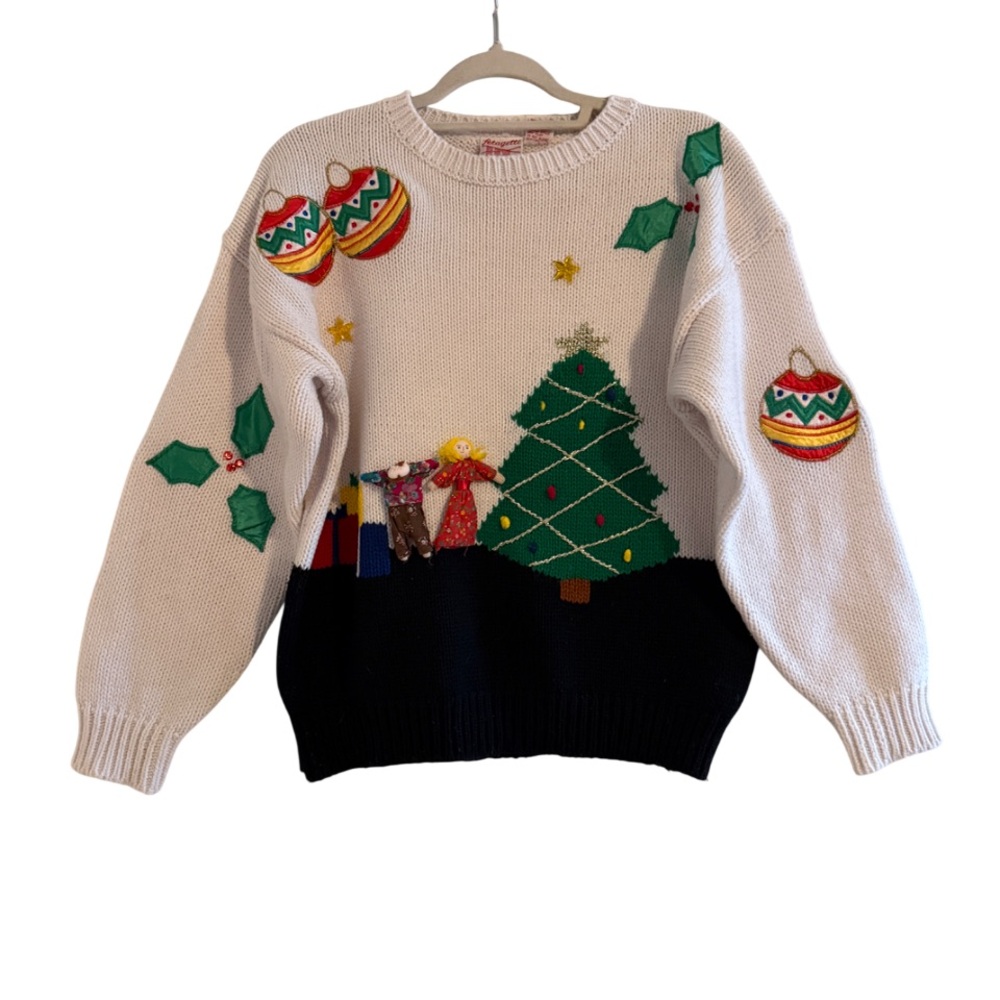 Vintage Rare Fetagetti Tree Stockings Presents Ugly Christmas Sweater